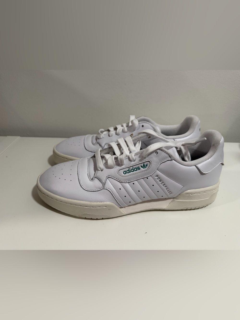 Adidas Powerphase White Leather Sneakers size 12